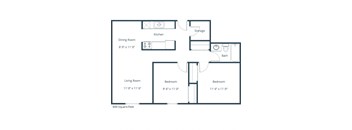 Parkwood East and West Apartments in Fargo, ND | Two Bedroom Floor Plan 21A