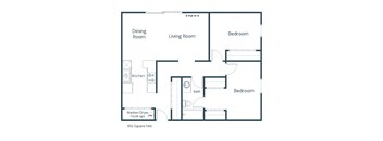 Sugar Plum Apartments in Fargo, ND | Two Bedroom Floor Plan 215A