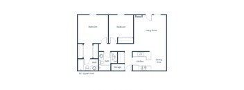 Sugar Plum Apartments in Fargo, ND | Two Bedroom Floor Plan 22A
