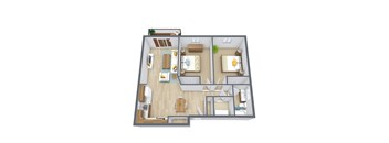 Lake Crest Apartments in West Fargo, ND | Two Bedroom Floor Plan 21B