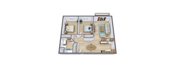Lake Crest Apartments in West Fargo, ND | Two Bedroom Floor Plan 21C