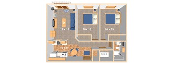 Lake Crest - Two Bedroom - Plan 21A