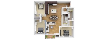 a floor plan of a house with a wood floor. Circle Pines, MN Lexington Lofts