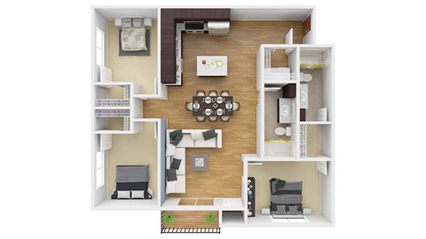 a floor plan of a house with a wood floor. Circle Pines, MN Lexington Lofts