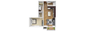 the icon floor plan  studio apartment. Circle Pines, MN Lexington Lofts