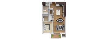 a floor plan of a studio apartment with a wood floor. Circle Pines, MN Lexington Lofts