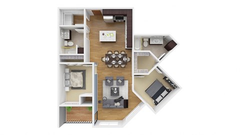 a floor plan of a house with a bedroom and a living room. Circle Pines, MN Lexington Lofts