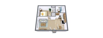 Louise Apartments in Grand Forks, ND | One Bedroom Floor Plan 11A