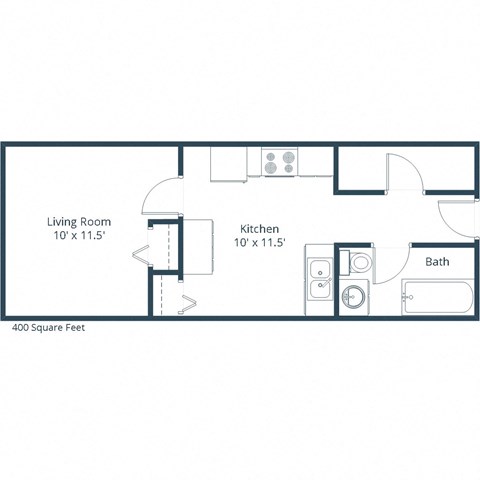Cityside Apartments | Efficiency Floor Plan A