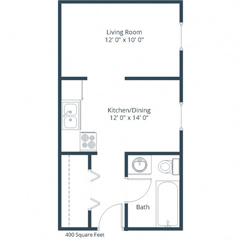 Cityside Apartments | Efficiency Floor Plan B