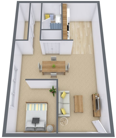Cityside Apartments | Efficiency Plan 01E
