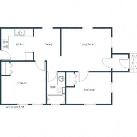 Cityside Apartments | Two Bedroom Floor Plan A