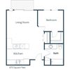 East Bridge Apartments | One Bedroom Floor Plan 11A East Bridge Apartments | One Bedroom Floor Plan 11A