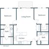 East Bridge Apartments | Two Bedroom Floor Plan 22B East Bridge Apartments | Two Bedroom Floor Plan 22B