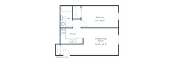 Luxford Court Apartments in Fargo, ND | One Bedroom Floor Plan 11A