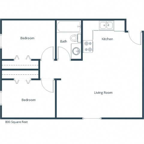 Morningside Apartments | Two Bedroom Floor Plan