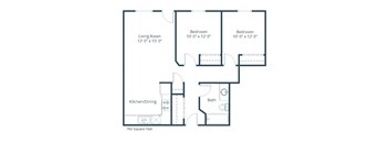 Thunder Creek Apartments | Two Bedroom Floor Plan A