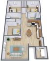 Thunder Creek Apartments | Three bedroom Plan 32B Thunder Creek Apartments | Three bedroom Plan 32B