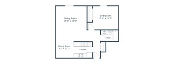 Birchwood 1 One Bedroom Floor Plan A