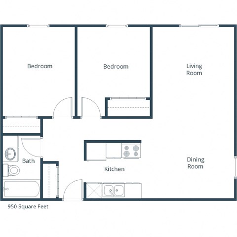 Islander Apartments | Two Bedroom Floor Plan A