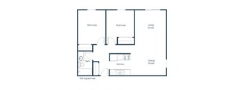 Islander Apartments | Two Bedroom Floor Plan A