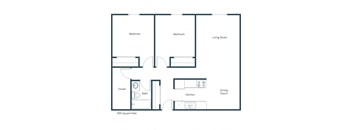 Islander Apartments | Two Bedroom Floor Plan B