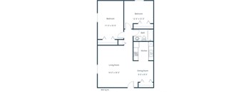 Kardia Apartments in Fargo, ND | Two Bedroom Floor Plan 21A
