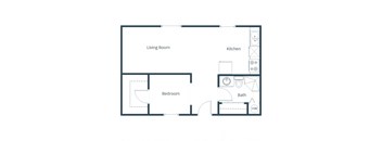 L & R Apartments | Efficiency Floor Plan