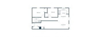 L & R Apartments in Fargo, ND | Two Bedroom Floor Plan 21A