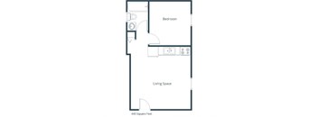 Marlowe South Apartments in Fargo, ND | Studio Floor Plan 01B