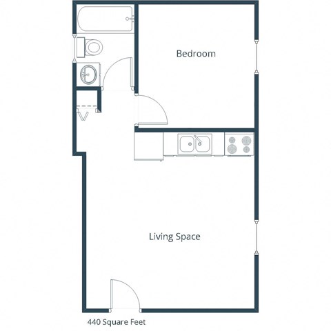 Marlowe South Apartments in Fargo, ND | Studio Floor Plan 01B