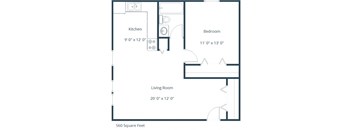 Marlowe South Apartments in Fargo, ND | One Bedroom Floor Plan 11A