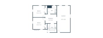 Marlowe South Apartments in Fargo, ND | Two Bedroom Floor Plan 21A