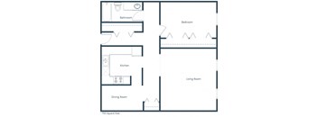 Park Terrace Apartments | One Bedroom Floor Plan
