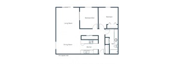 Park Terrace Apartments | Two Bedroom Floor Plan 21A