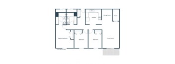 Park Terrace Apartments | Three Bedroom Floor Plan
