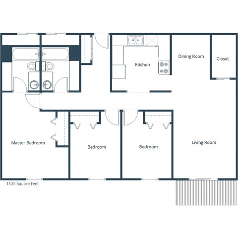 Park Terrace Apartments | Three Bedroom Floor Plan