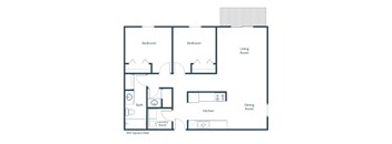 Plumtree Apartments in Fargo, ND | Two Bedroom Floor Plan 21A