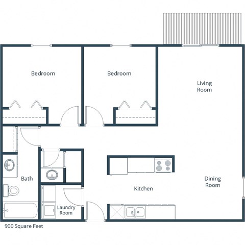 Plumtree Apartments in Fargo, ND | Two Bedroom Floor Plan 21A
