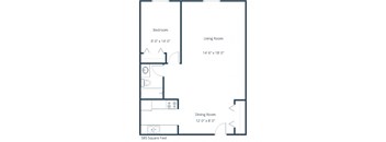 Schrock Apartments in Fargo, ND | One Bedroom Floor Plan 11A