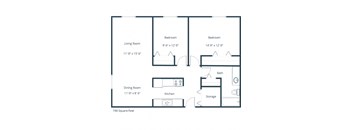 Schrock Apartments in Fargo, ND | Two Bedroom Floor Plan 21A