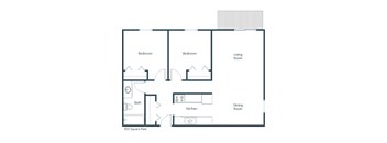 Schrock Apartments in Fargo, ND | Two Bedroom Floor Plan 21B