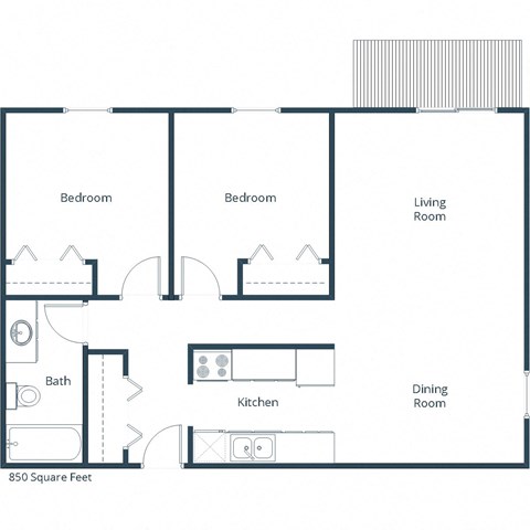 Schrock Apartments in Fargo, ND | Two Bedroom Floor Plan 21B
