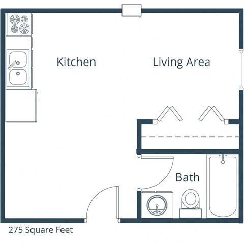 White Ridge Apartments in Fargo, ND | Efficiency Floor Plan 01A