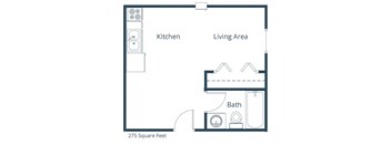 White Ridge Apartments | Efficiency Floor Plan