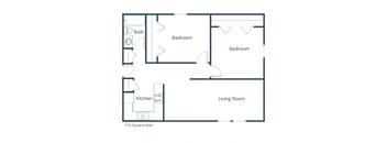White Ridge Apartments in Fargo, ND | Two Bedroom Floor Plan 21A