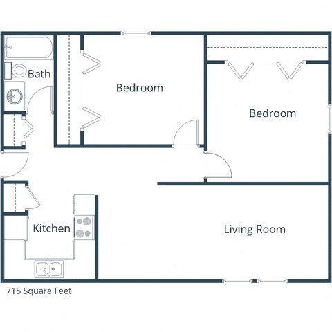 White Ridge Apartments in Fargo, ND | Two Bedroom Floor Plan 21A