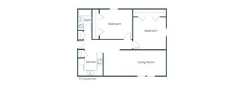 White Ridge Apartments | Two Bedroom Floor Plan