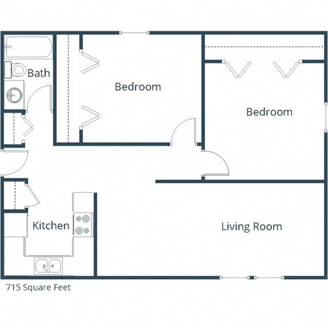 White Ridge Apartments | Two Bedroom Floor Plan