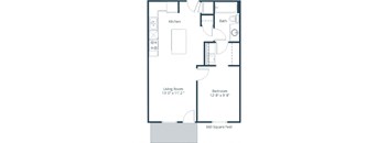 One Bedroom Plan 11D  at Maple Ridge, Omaha